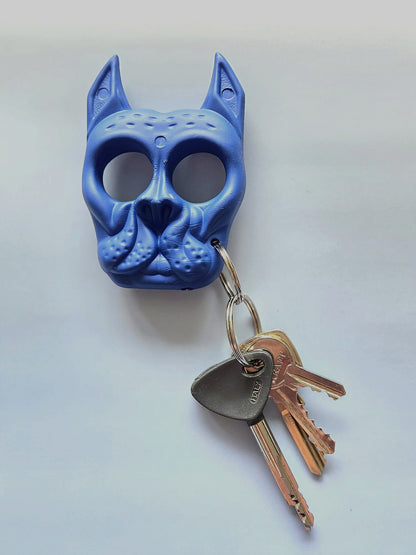 Sleutelhanger hondenkop blauw