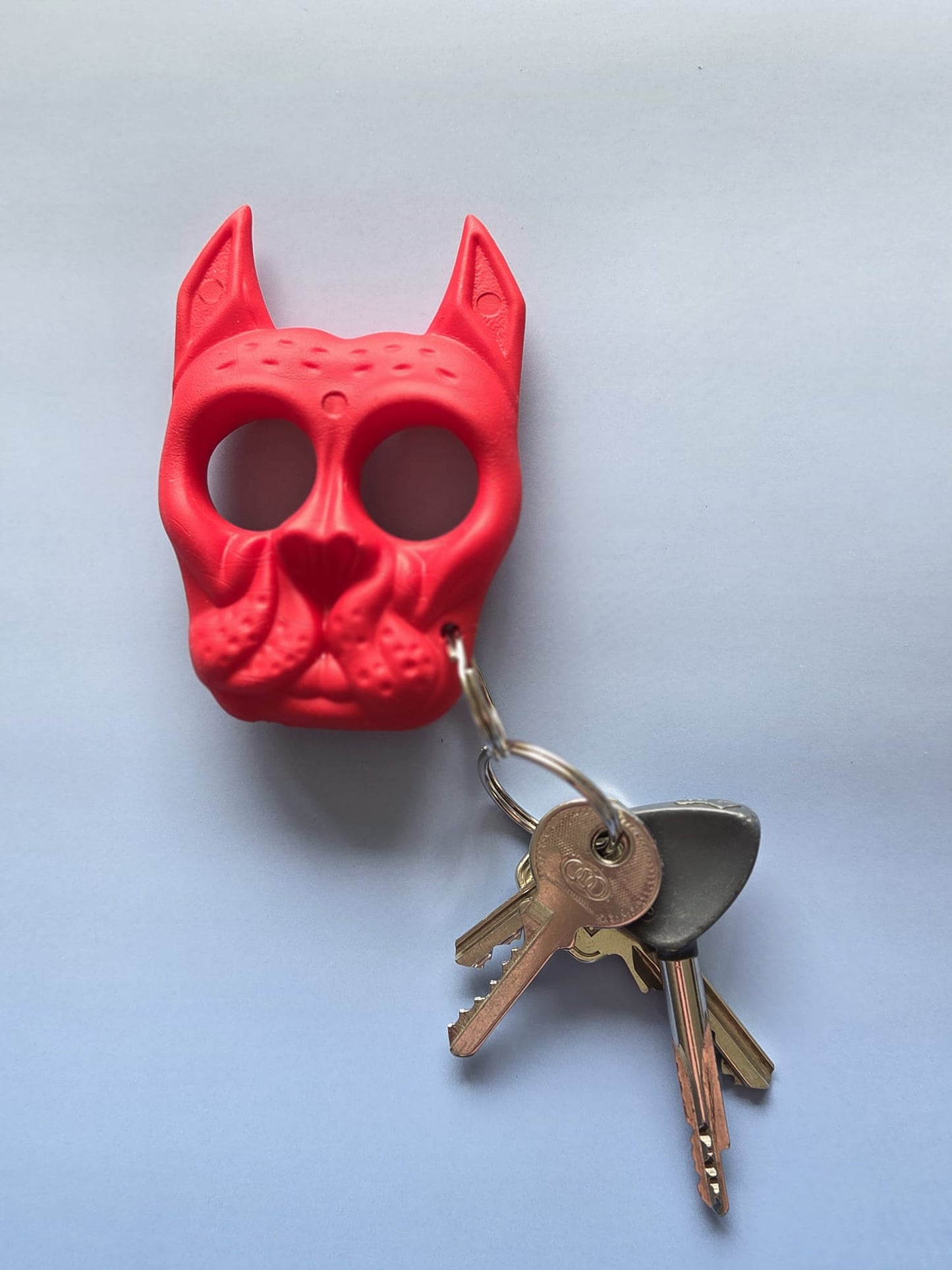Sleutelhanger hondenkop rood