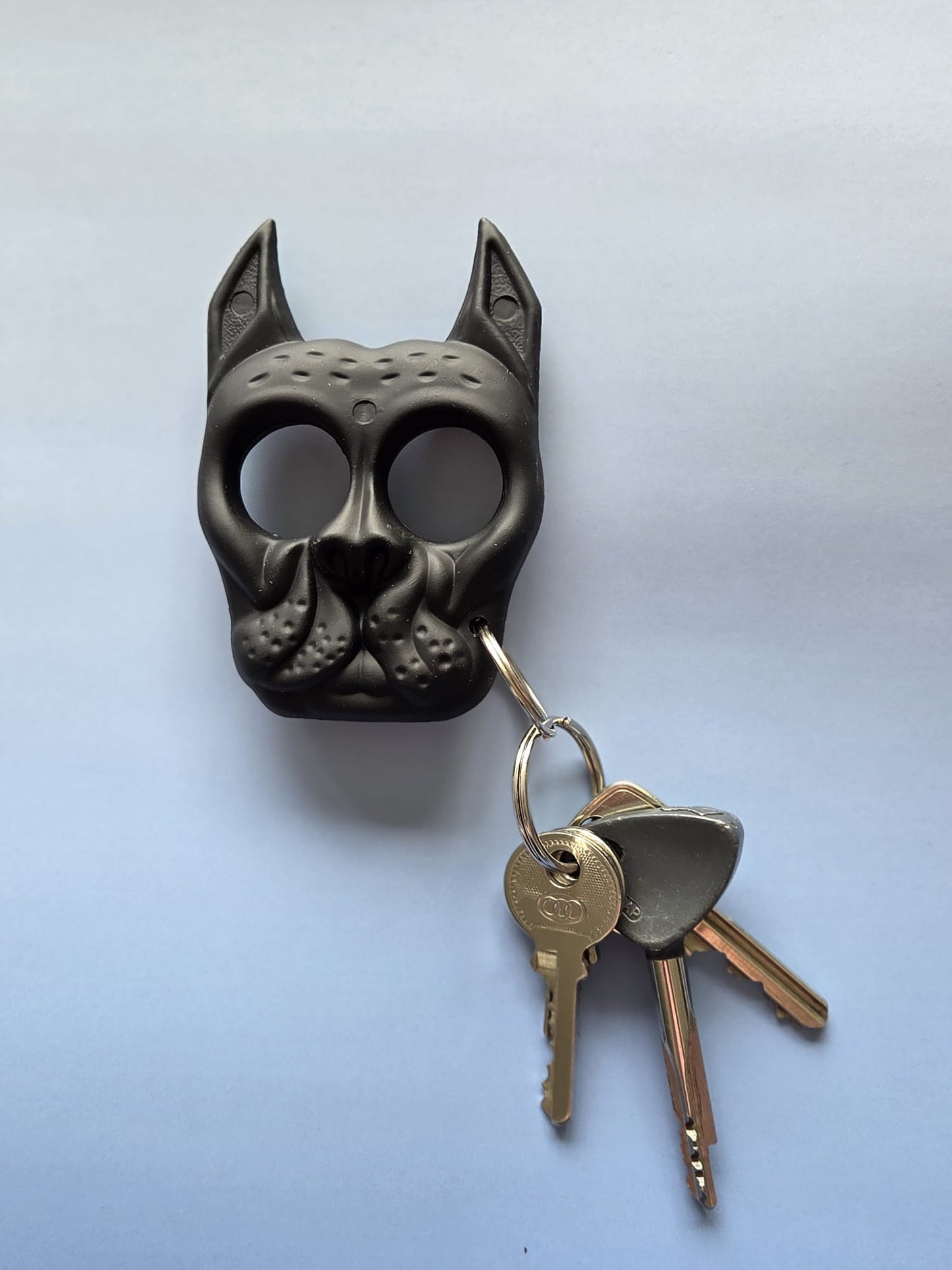 Sleutelhanger hondenkop zwart