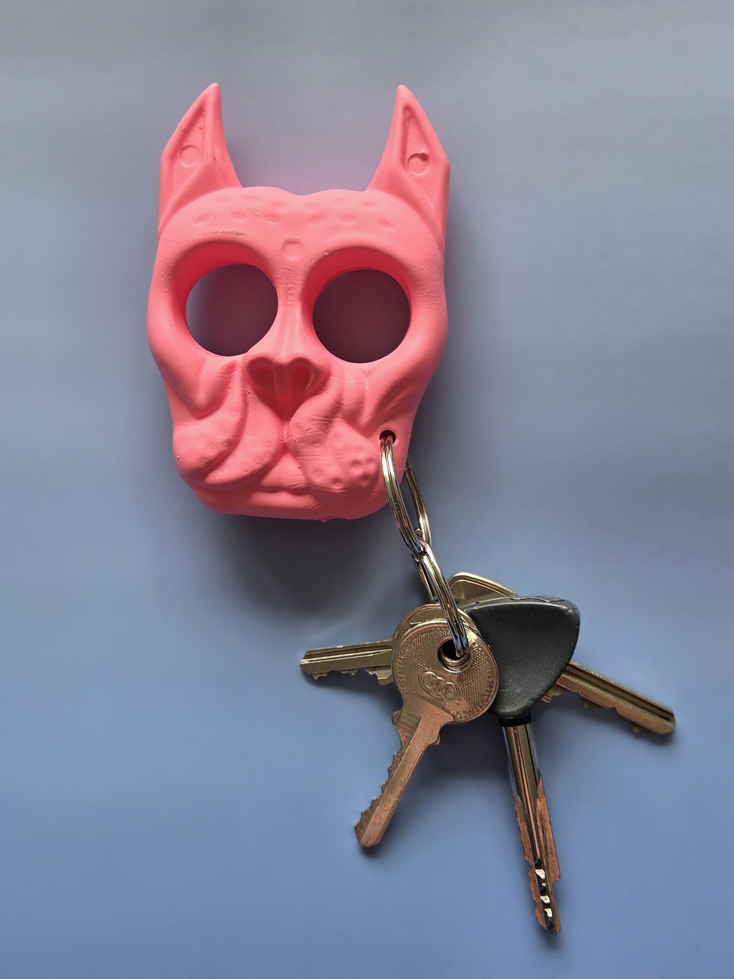Sleutelhanger hondenkop roze